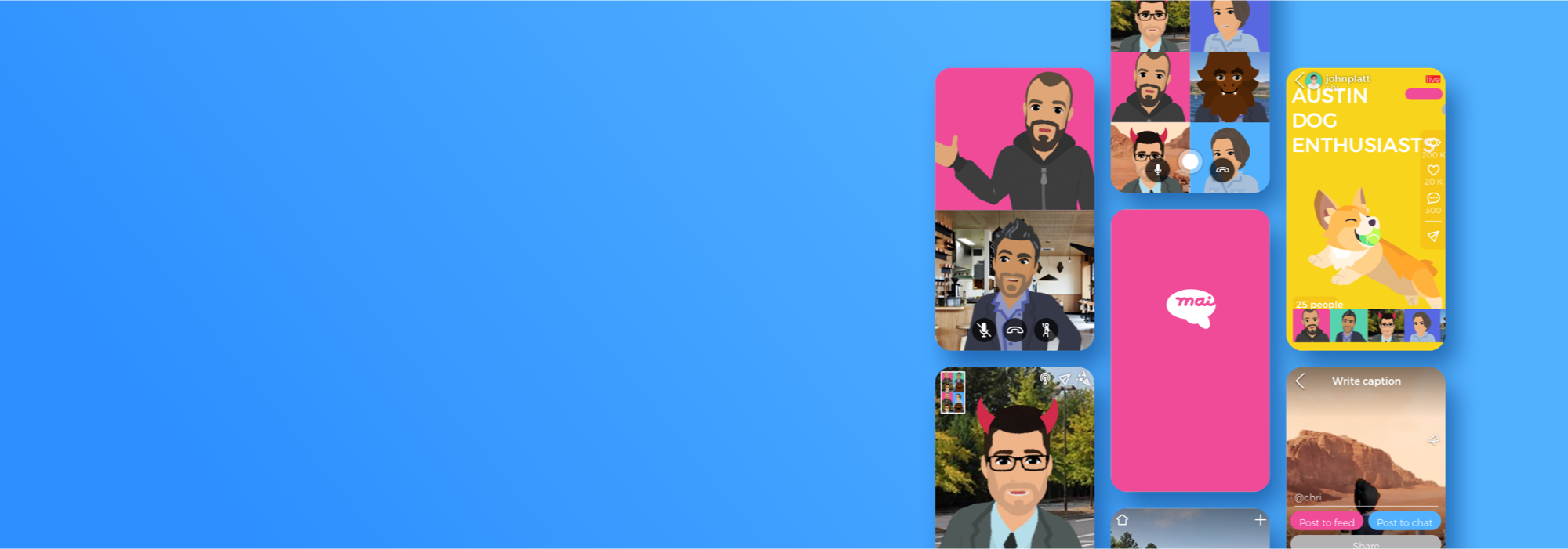   My contribution:  I managed the transition of our asset library with hundreds of 2D illustrations to 3D while designing a new app experience that included AR posting, multi-person video calls, and 3D character control.  Also, I had to learn Maya fr